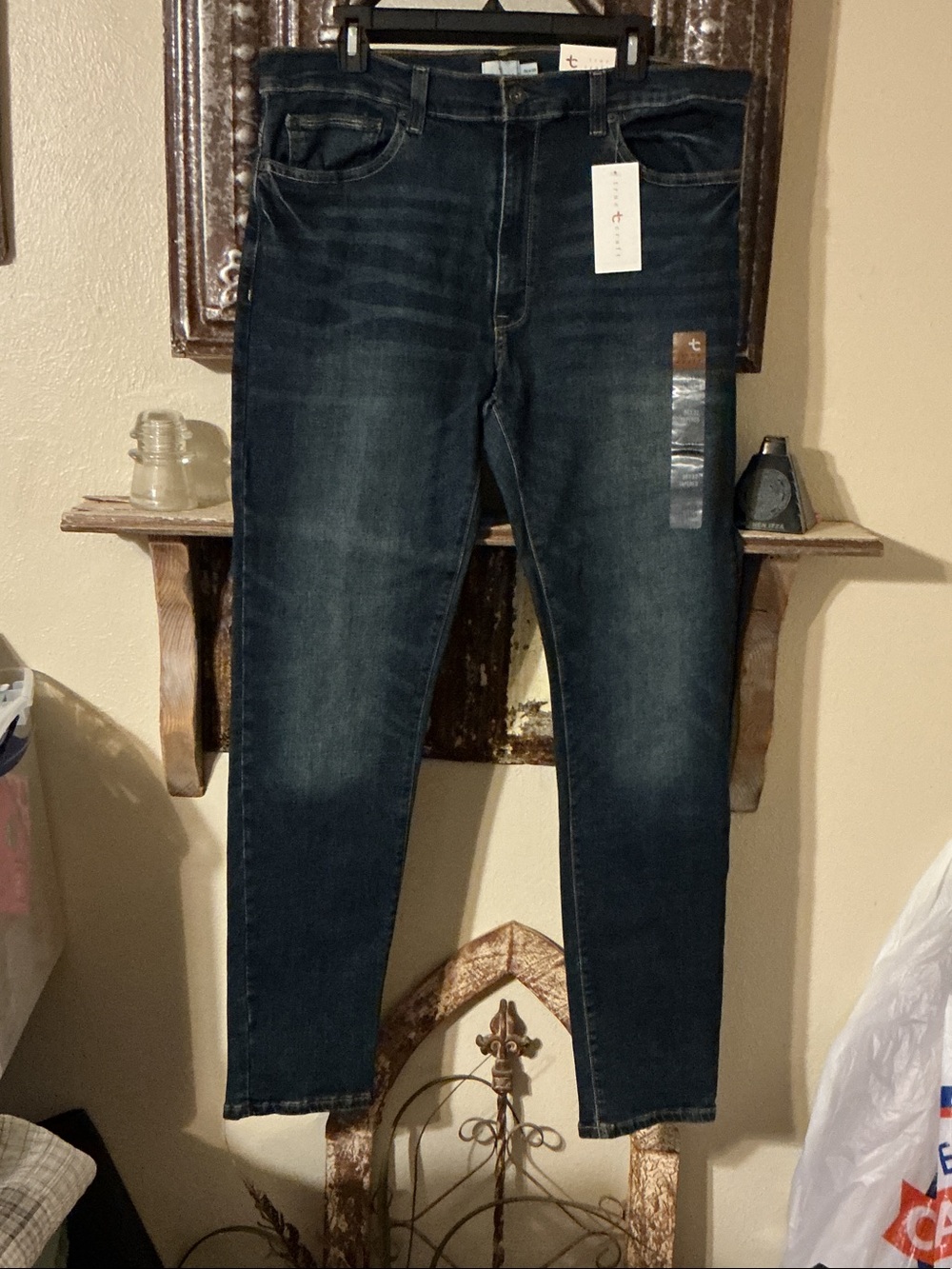 True Craft Men's Slim Jeans in Dark Blue Denim